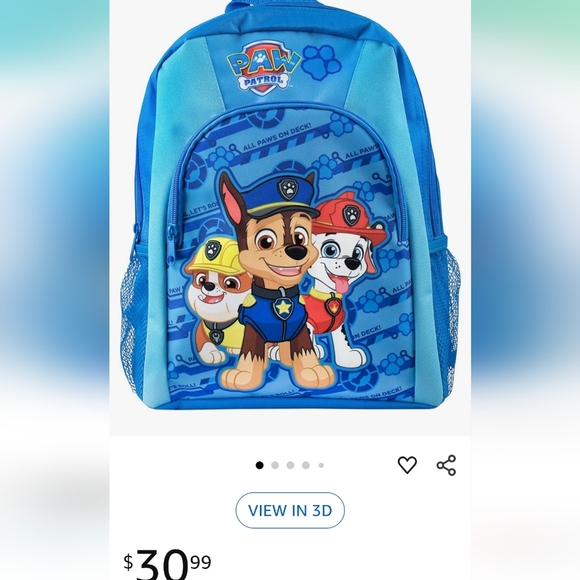 PAW Patrol Bundle Blue Backpack with Plush Rubble, & Chase & Marshall Pez - Picture 13 of 16